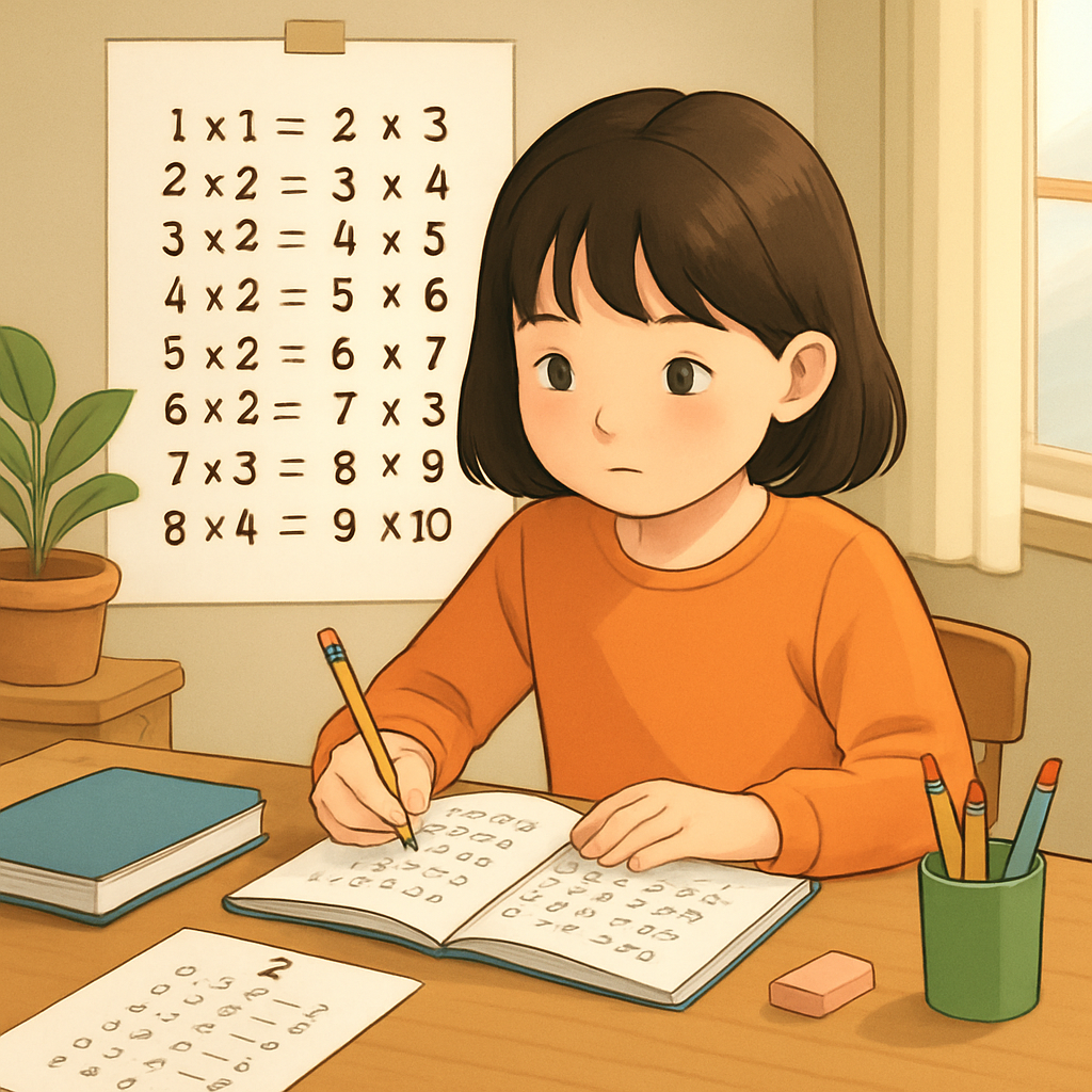 초등학생을 위한 구구단 암기 팁과 연습 계획 이미지